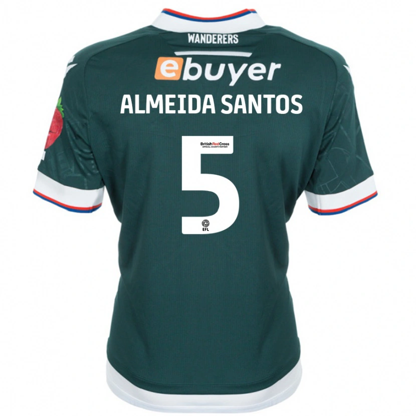 Danxen Niño Camiseta Ricardo Santos #5 Verde Oscuro 2ª Equipación 2024/25 La Camisa