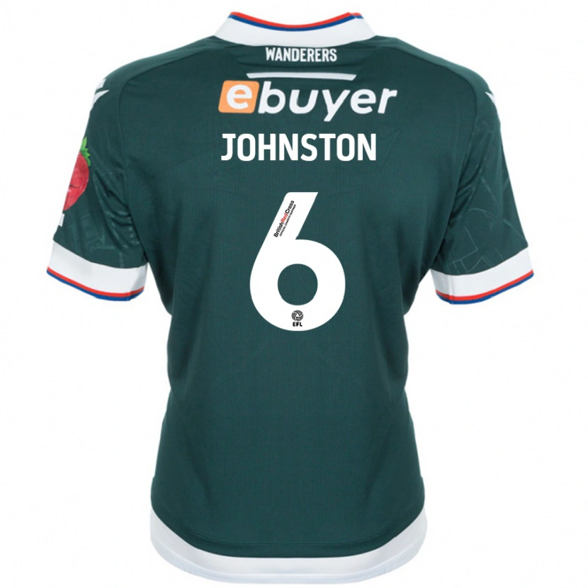 Danxen Niño Camiseta George Johnston #6 Verde Oscuro 2ª Equipación 2024/25 La Camisa