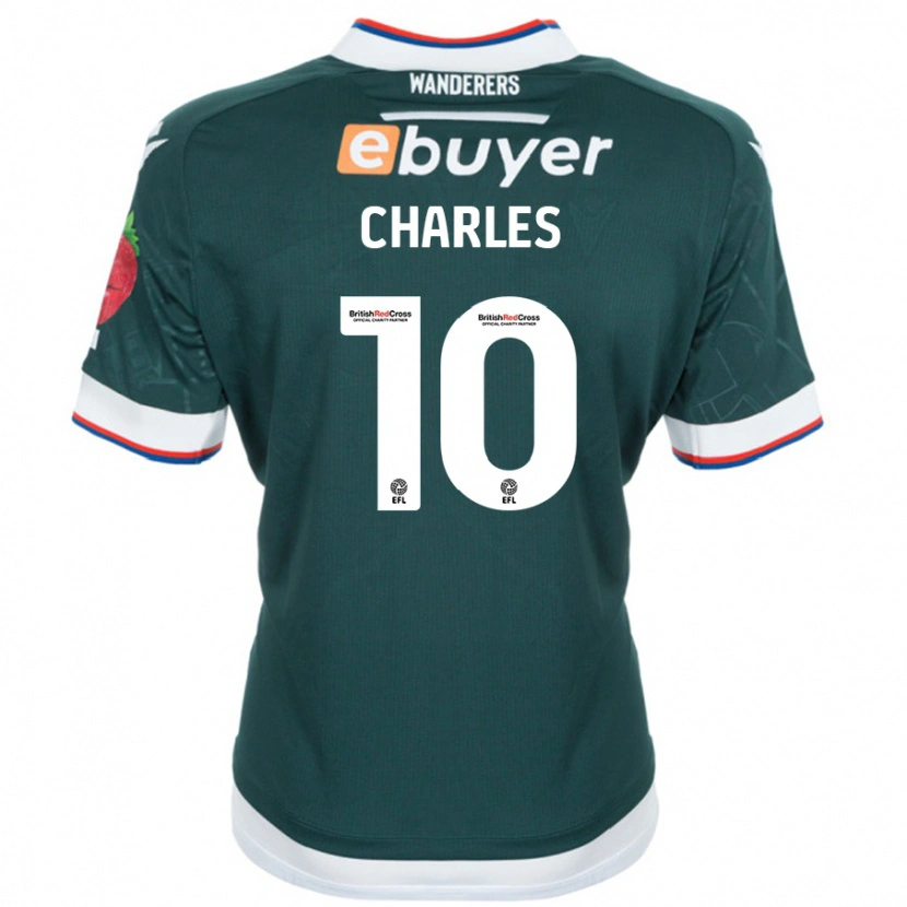 Danxen Niño Camiseta Dion Charles #10 Verde Oscuro 2ª Equipación 2024/25 La Camisa