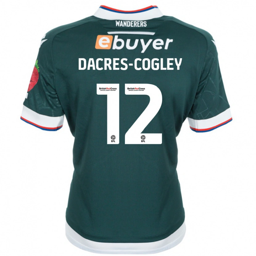 Danxen Niño Camiseta Josh Dacres-Cogley #12 Verde Oscuro 2ª Equipación 2024/25 La Camisa