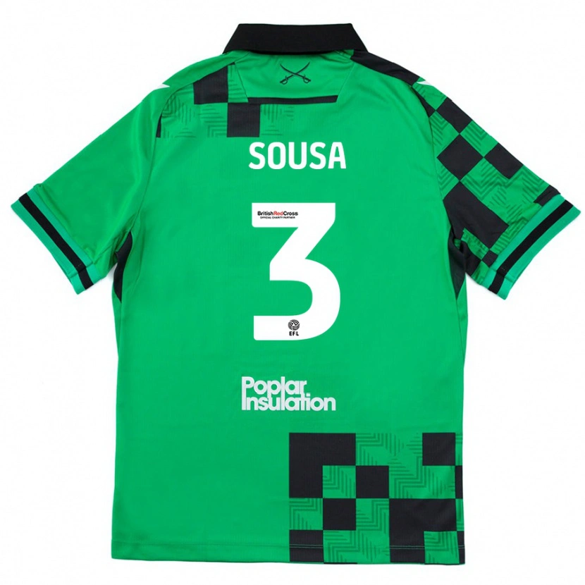 Danxen Niño Camiseta Lino Sousa #3 Verde Negro 2ª Equipación 2024/25 La Camisa