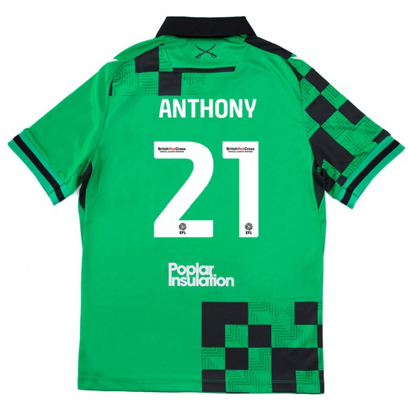 Danxen Niño Camiseta Micah Anthony #21 Verde Negro 2ª Equipación 2024/25 La Camisa