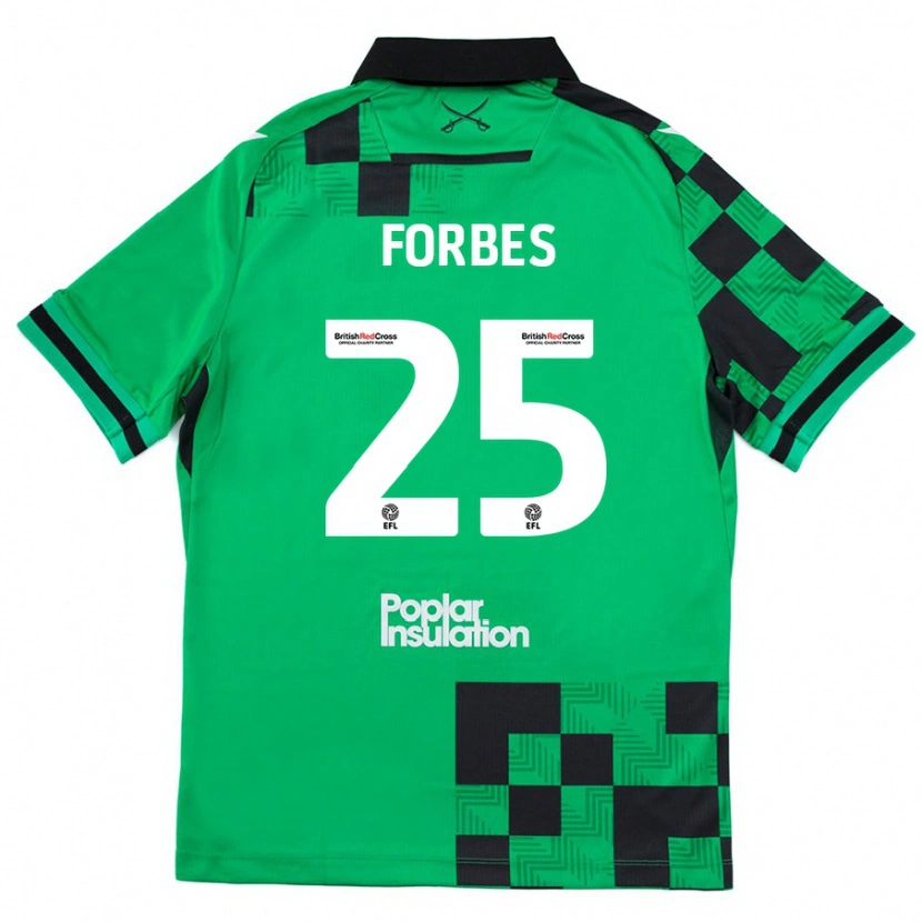 Danxen Niño Camiseta Michael Forbes #25 Verde Negro 2ª Equipación 2024/25 La Camisa