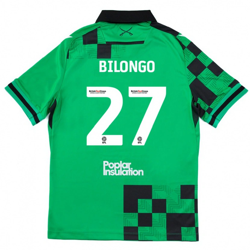 Danxen Niño Camiseta Bryant Bilongo #27 Verde Negro 2ª Equipación 2024/25 La Camisa