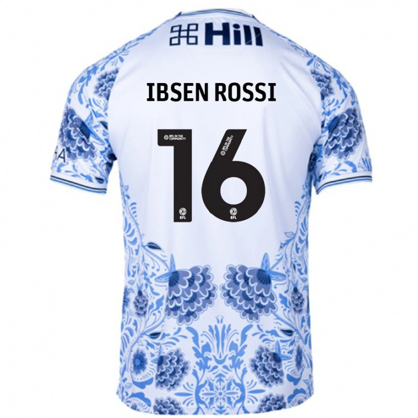 Danxen Niño Camiseta Zeno Ibsen Rossi #16 Blanco Azul 2ª Equipación 2024/25 La Camisa