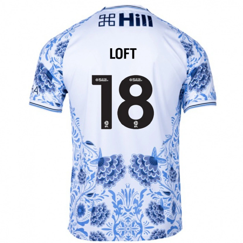 Danxen Niño Camiseta Ryan Loft #18 Blanco Azul 2ª Equipación 2024/25 La Camisa