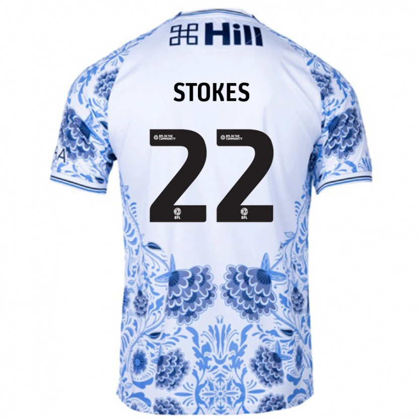 Danxen Niño Camiseta Josh Stokes #22 Blanco Azul 2ª Equipación 2024/25 La Camisa