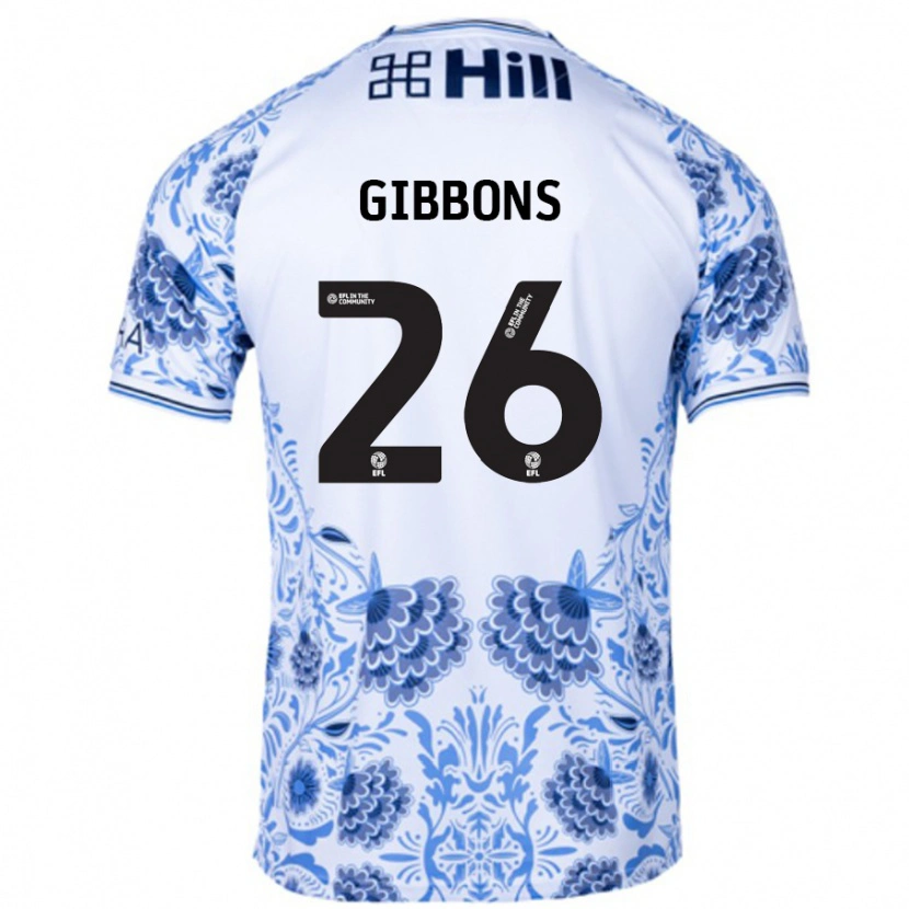 Danxen Niño Camiseta James Gibbons #26 Blanco Azul 2ª Equipación 2024/25 La Camisa