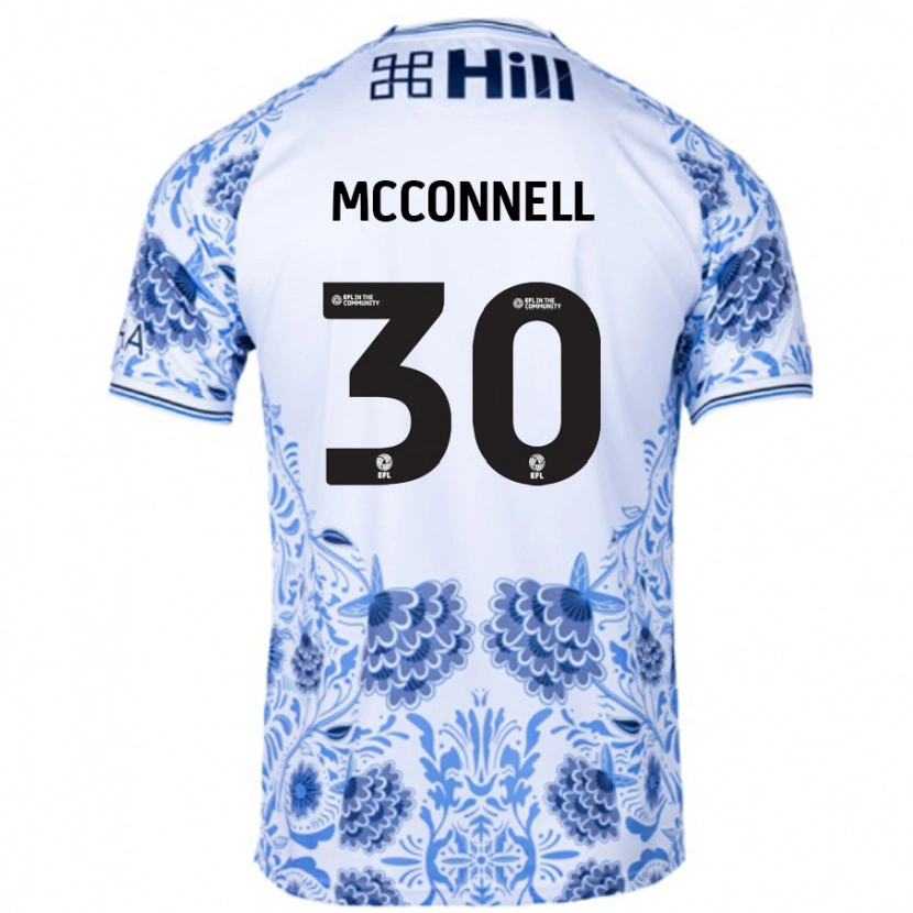 Danxen Niño Camiseta Glenn Mcconnell #30 Blanco Azul 2ª Equipación 2024/25 La Camisa