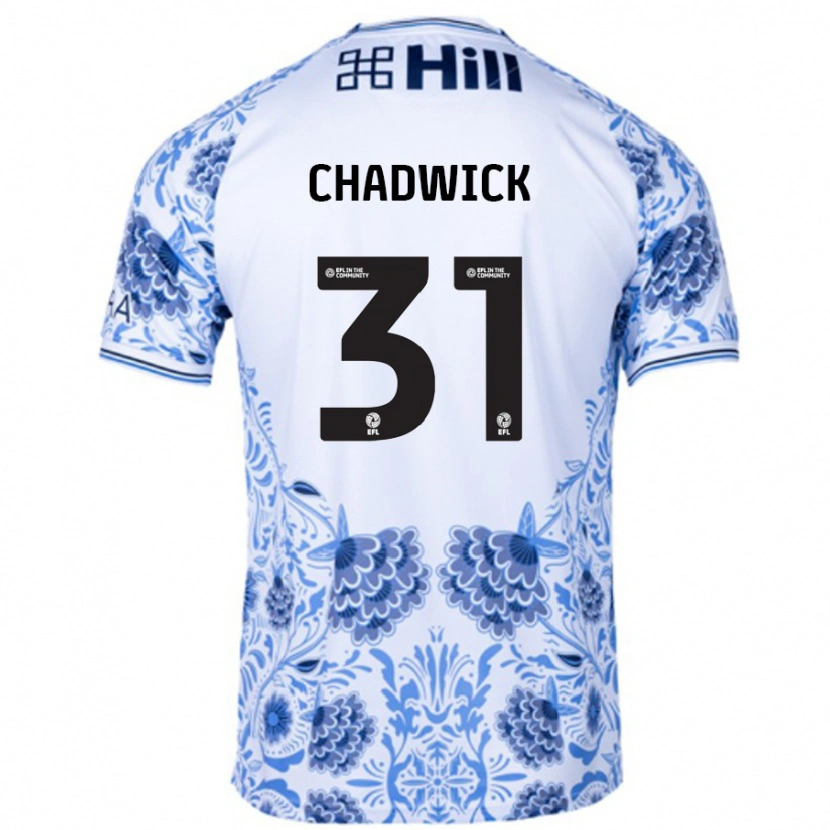 Danxen Niño Camiseta Louis Chadwick #31 Blanco Azul 2ª Equipación 2024/25 La Camisa