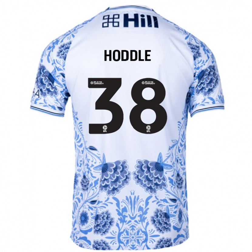 Danxen Niño Camiseta George Hoddle #38 Blanco Azul 2ª Equipación 2024/25 La Camisa