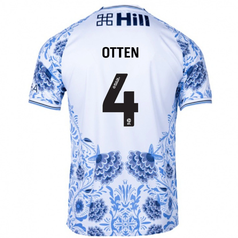 Danxen Niño Camiseta Gisela Otten #4 Blanco Azul 2ª Equipación 2024/25 La Camisa