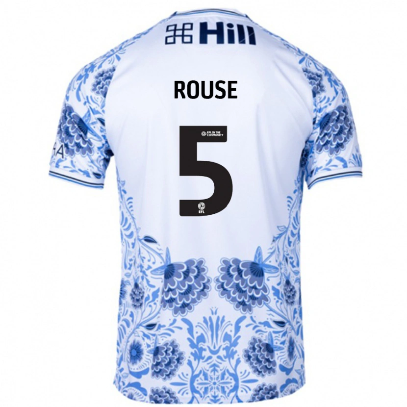 Danxen Niño Camiseta Lauren Rouse #5 Blanco Azul 2ª Equipación 2024/25 La Camisa