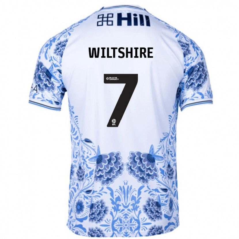 Danxen Niño Camiseta Sarah Wiltshire #7 Blanco Azul 2ª Equipación 2024/25 La Camisa