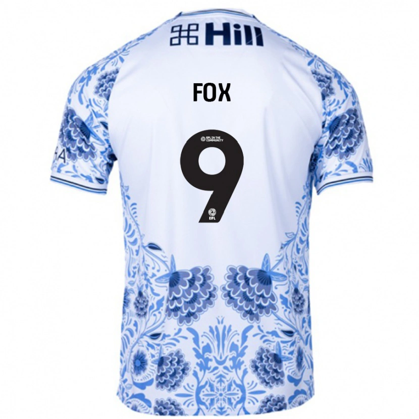 Danxen Niño Camiseta Ruth Fox #9 Blanco Azul 2ª Equipación 2024/25 La Camisa