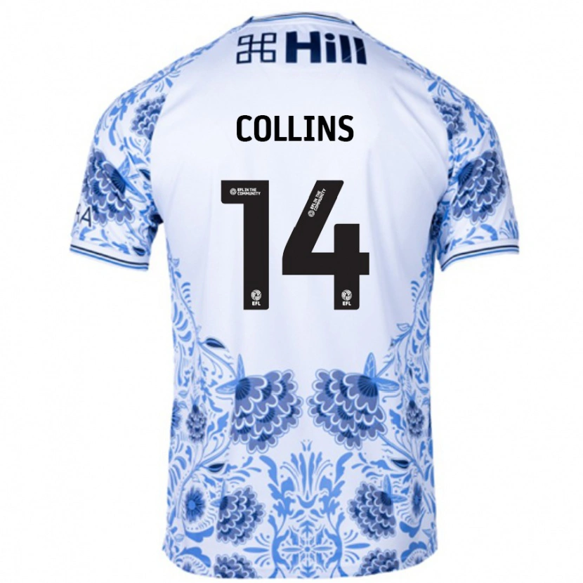 Danxen Niño Camiseta Natasha Collins #14 Blanco Azul 2ª Equipación 2024/25 La Camisa