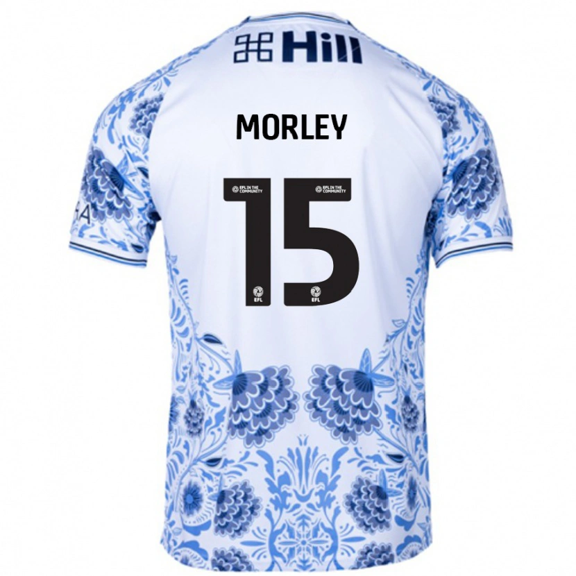 Danxen Niño Camiseta Jess Morley #15 Blanco Azul 2ª Equipación 2024/25 La Camisa