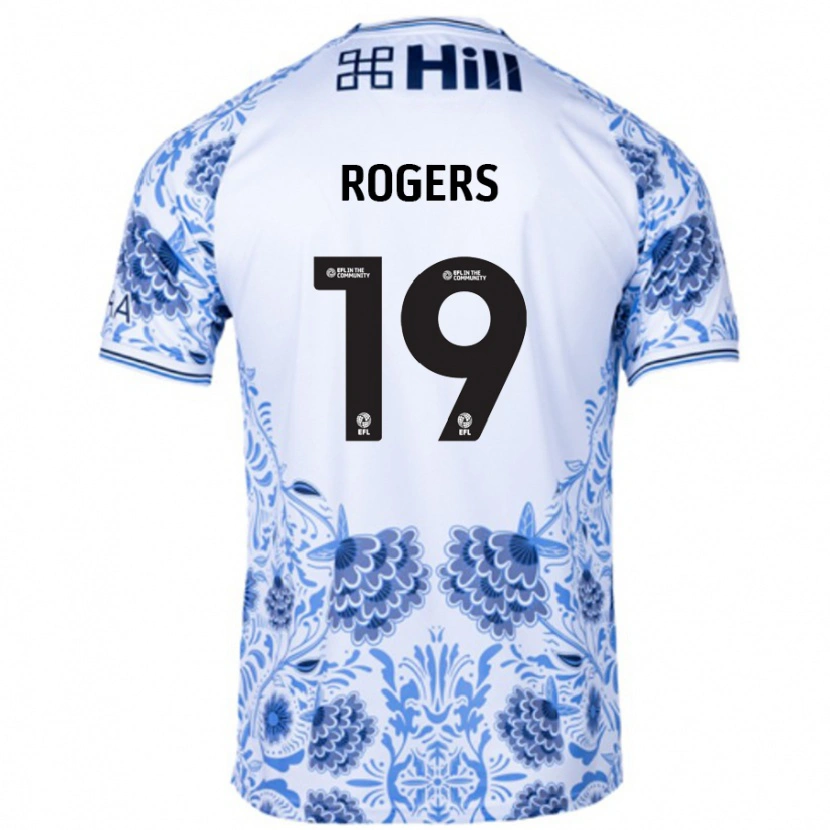 Danxen Niño Camiseta Beatrice Rogers #19 Blanco Azul 2ª Equipación 2024/25 La Camisa