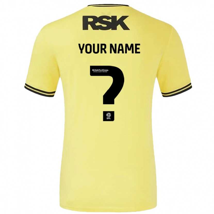 Danxen Niño Camiseta Su Nombre #0 Amarillo Negro 2ª Equipación 2024/25 La Camisa