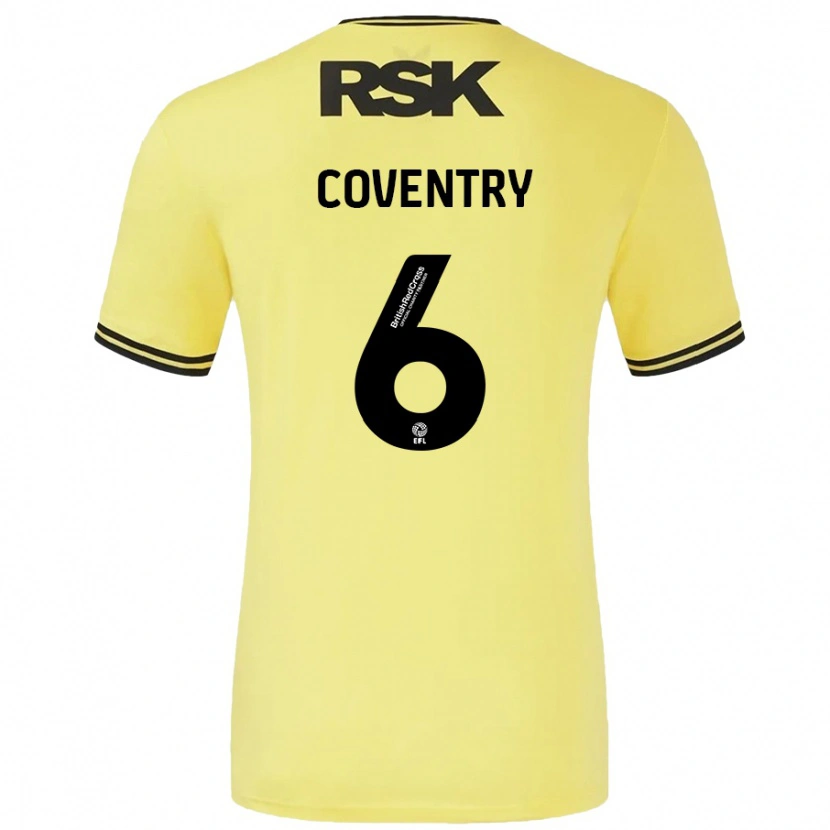 Danxen Niño Camiseta Conor Coventry #6 Amarillo Negro 2ª Equipación 2024/25 La Camisa