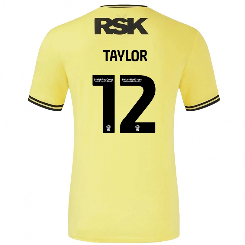 Danxen Niño Camiseta Terry Taylor #12 Amarillo Negro 2ª Equipación 2024/25 La Camisa