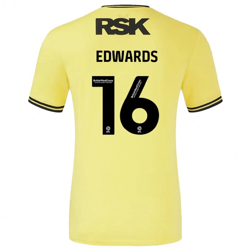 Danxen Niño Camiseta Josh Edwards #16 Amarillo Negro 2ª Equipación 2024/25 La Camisa