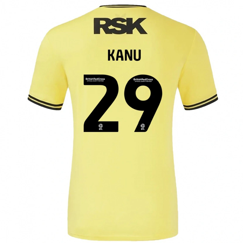 Danxen Niño Camiseta Daniel Kanu #29 Amarillo Negro 2ª Equipación 2024/25 La Camisa