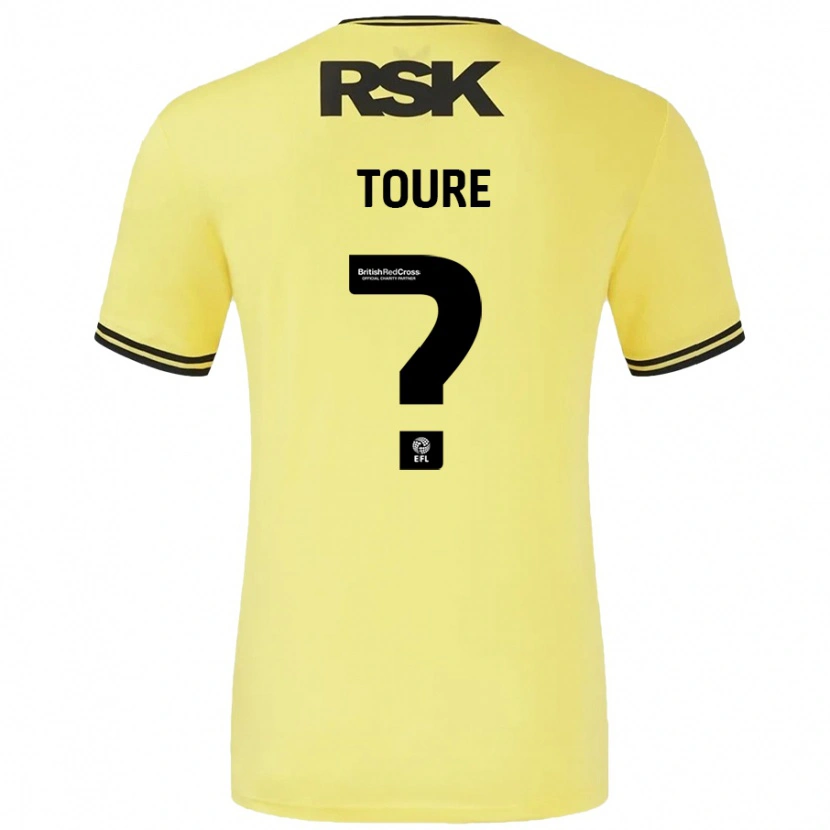 Danxen Niño Camiseta Seydil Toure #0 Amarillo Negro 2ª Equipación 2024/25 La Camisa