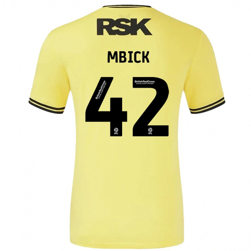 Danxen Niño Camiseta Micah Mbick #42 Amarillo Negro 2ª Equipación 2024/25 La Camisa