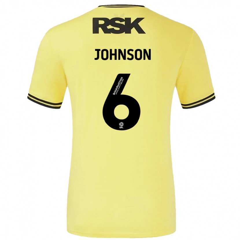 Danxen Niño Camiseta Melissa Johnson #6 Amarillo Negro 2ª Equipación 2024/25 La Camisa