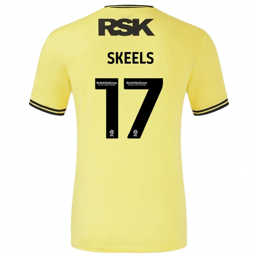 Danxen Niño Camiseta Kiera Skeels #17 Amarillo Negro 2ª Equipación 2024/25 La Camisa