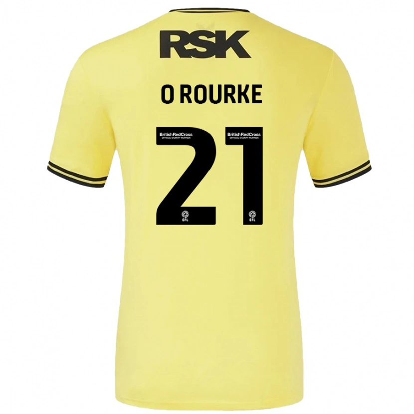 Danxen Niño Camiseta Sophie O'rourke #21 Amarillo Negro 2ª Equipación 2024/25 La Camisa