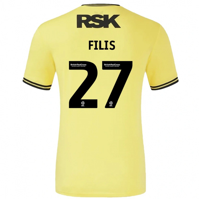 Danxen Niño Camiseta Melisa Filis #27 Amarillo Negro 2ª Equipación 2024/25 La Camisa