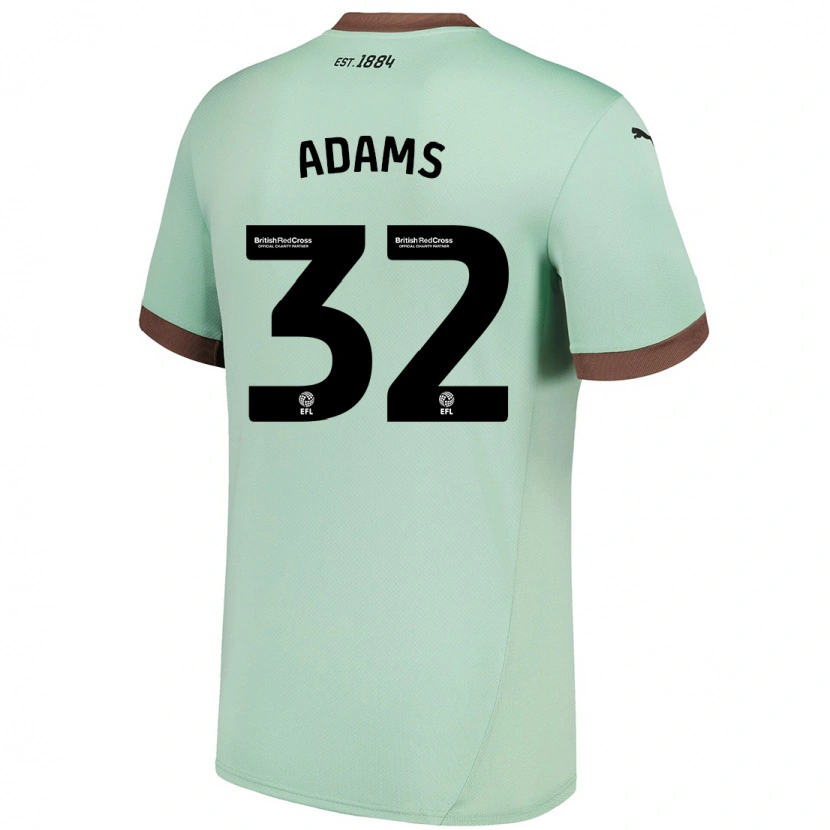 Danxen Niño Camiseta Ebou Adams #32 Verde Pálido 2ª Equipación 2024/25 La Camisa