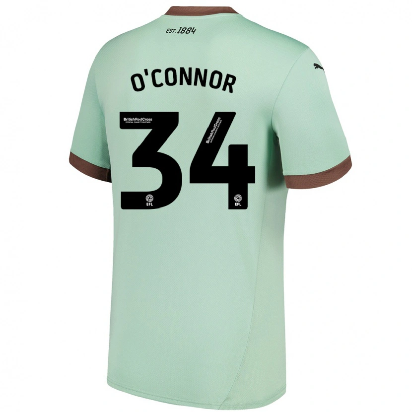 Danxen Niño Camiseta Dolcie O'connor #34 Verde Pálido 2ª Equipación 2024/25 La Camisa