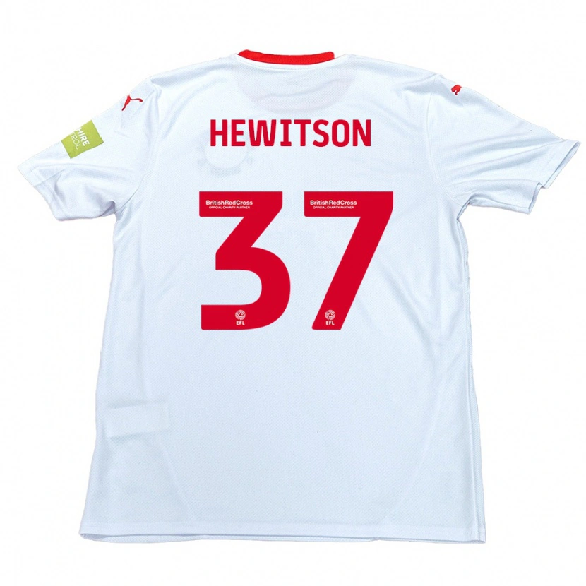 Danxen Niño Camiseta Luke Hewitson #37 Blanco 2ª Equipación 2024/25 La Camisa