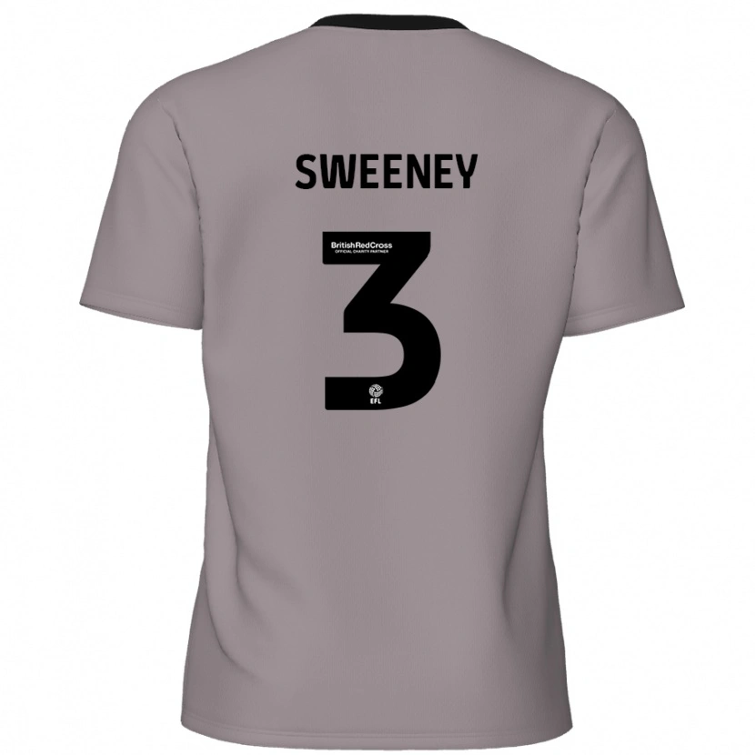 Danxen Niño Camiseta Jayden Sweeney #3 Gris 2ª Equipación 2024/25 La Camisa