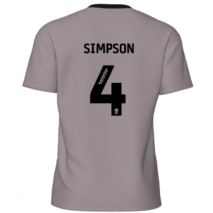 Danxen Niño Camiseta Jack Simpson #4 Gris 2ª Equipación 2024/25 La Camisa