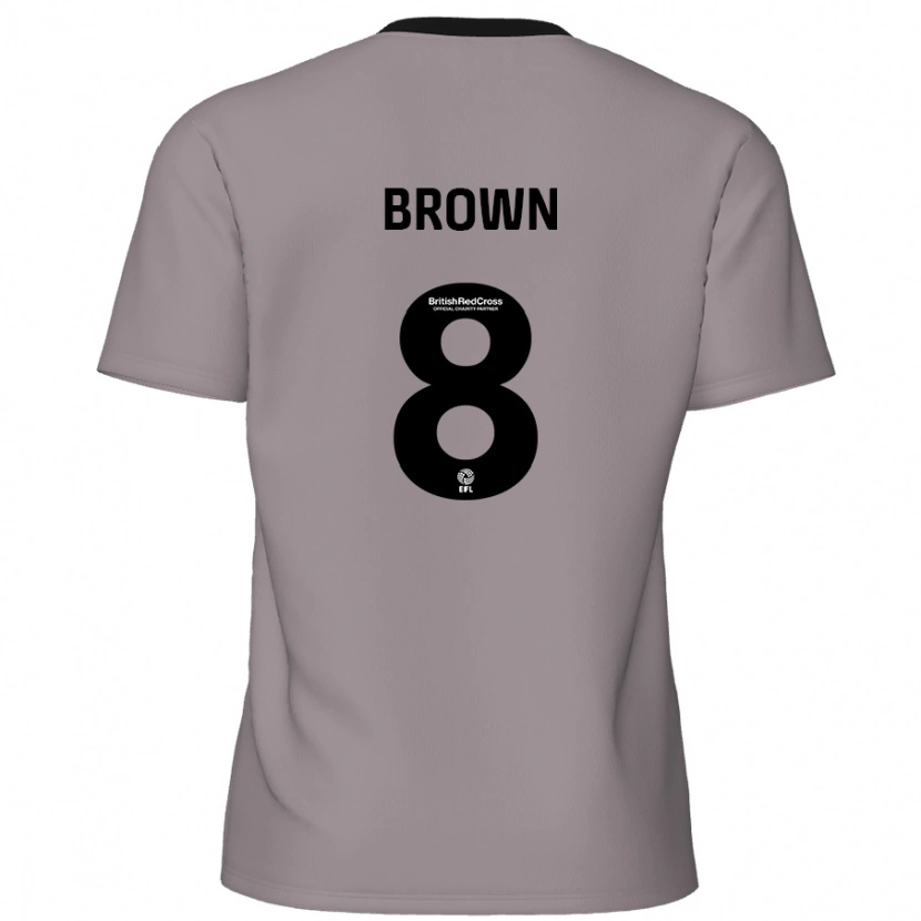 Danxen Niño Camiseta Jordan Brown #8 Gris 2ª Equipación 2024/25 La Camisa