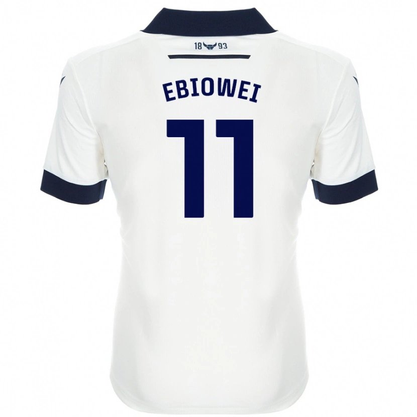 Danxen Niño Camiseta Malcolm Ebiowei #11 Blanco Azul Marino 2ª Equipación 2024/25 La Camisa