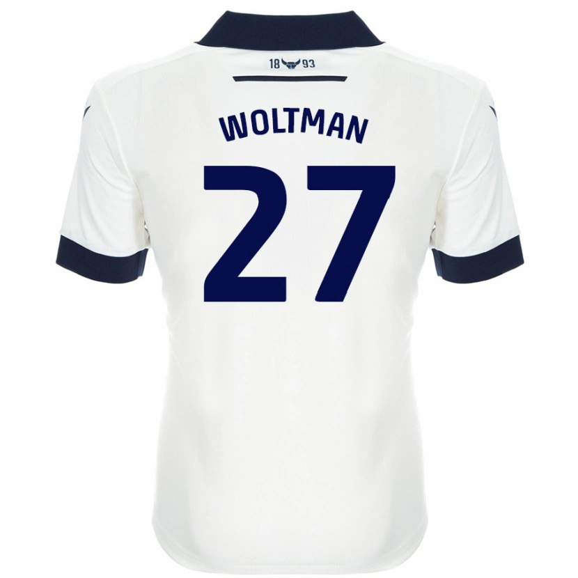 Danxen Niño Camiseta Max Woltman #27 Blanco Azul Marino 2ª Equipación 2024/25 La Camisa