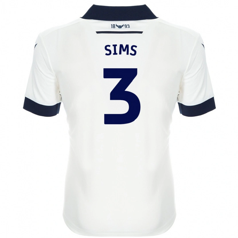 Danxen Niño Camiseta Gemma Sims #3 Blanco Azul Marino 2ª Equipación 2024/25 La Camisa