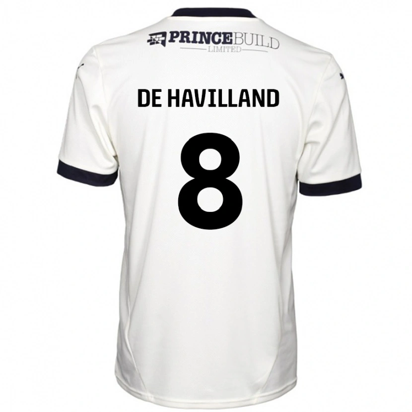 Danxen Niño Camiseta Ryan De Havilland #8 Blanquecino Negro 2ª Equipación 2024/25 La Camisa