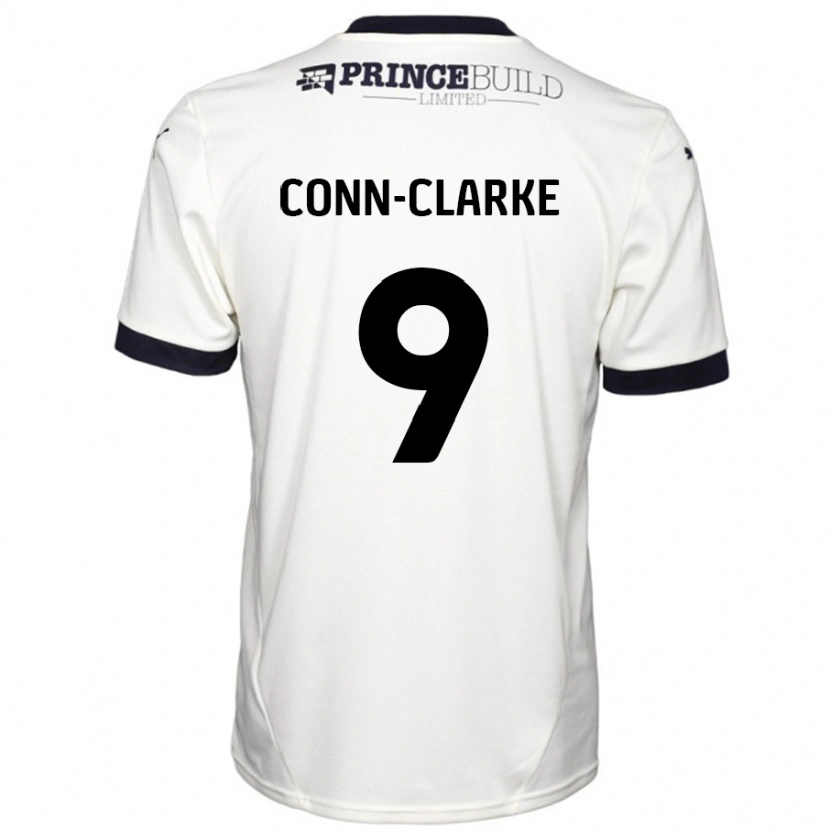 Danxen Niño Camiseta Chris Conn-Clarke #9 Blanquecino Negro 2ª Equipación 2024/25 La Camisa