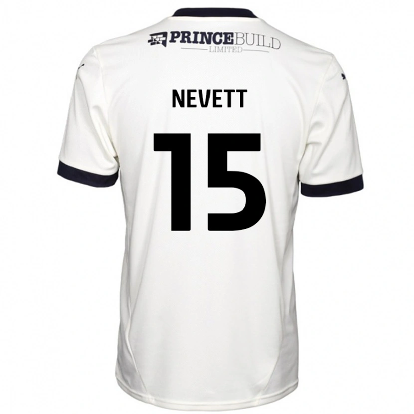 Danxen Niño Camiseta George Nevett #15 Blanquecino Negro 2ª Equipación 2024/25 La Camisa