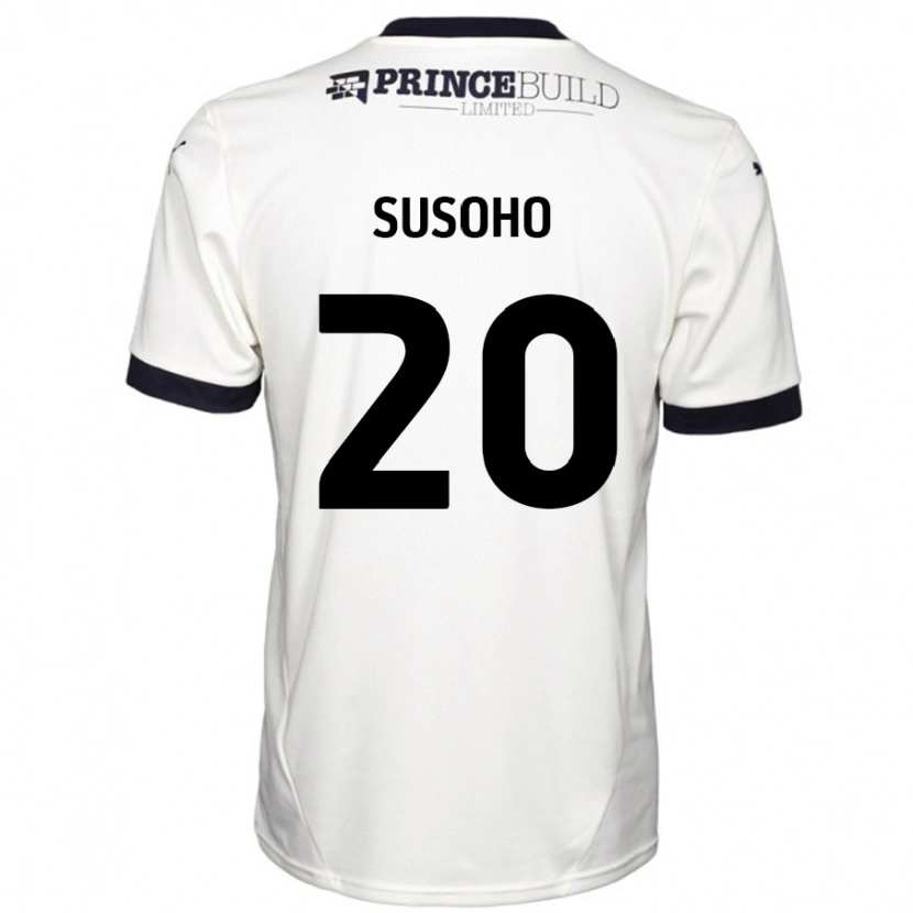 Danxen Niño Camiseta Mahamadou Susoho #20 Blanquecino Negro 2ª Equipación 2024/25 La Camisa