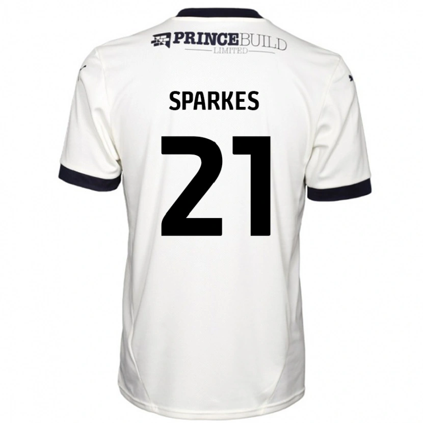 Danxen Niño Camiseta Jack Sparkes #21 Blanquecino Negro 2ª Equipación 2024/25 La Camisa