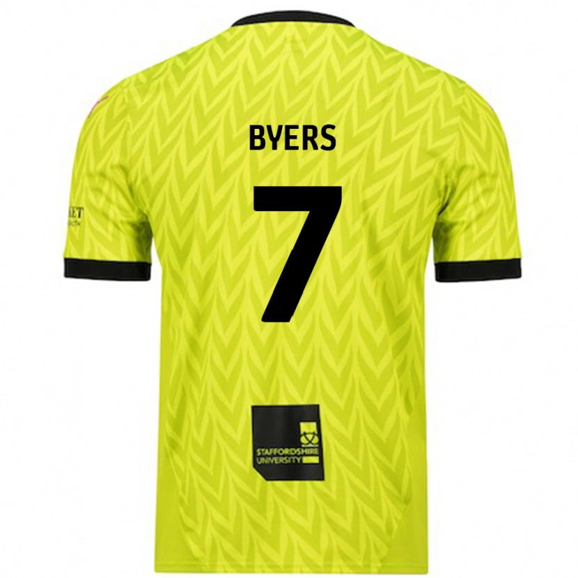 Danxen Niño Camiseta George Byers #7 Verde Fluorescente 2ª Equipación 2024/25 La Camisa