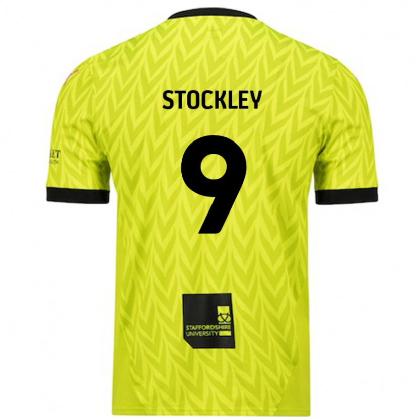 Danxen Niño Camiseta Jayden Stockley #9 Verde Fluorescente 2ª Equipación 2024/25 La Camisa