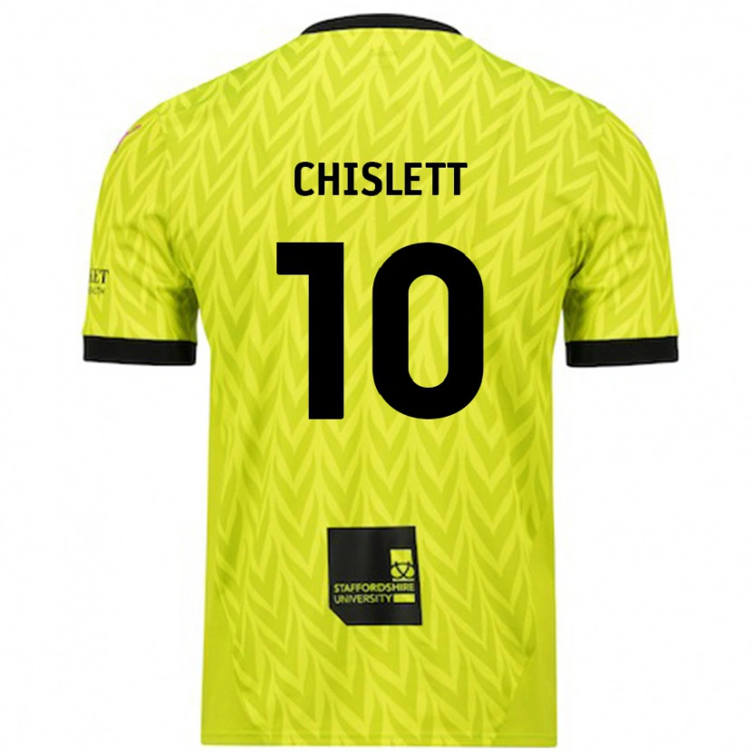 Danxen Niño Camiseta Ethan Chislett #10 Verde Fluorescente 2ª Equipación 2024/25 La Camisa